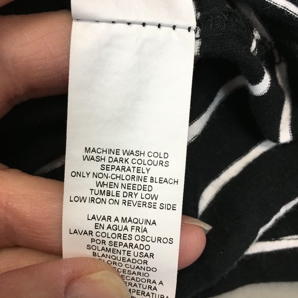 Joe Fresh Black White Striped Scoop Neck Top - Picture 6 of 8